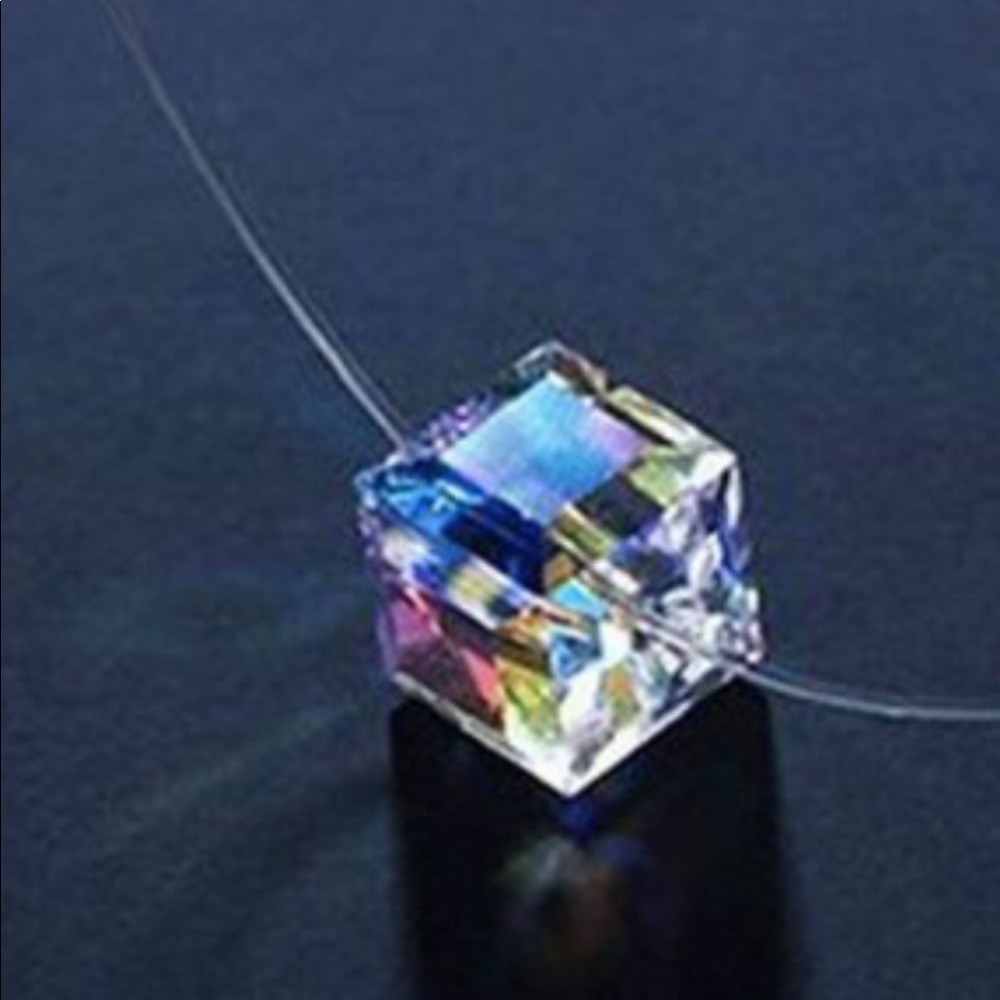 Rhinestone Swarovski crystal Cube Invisible choker
